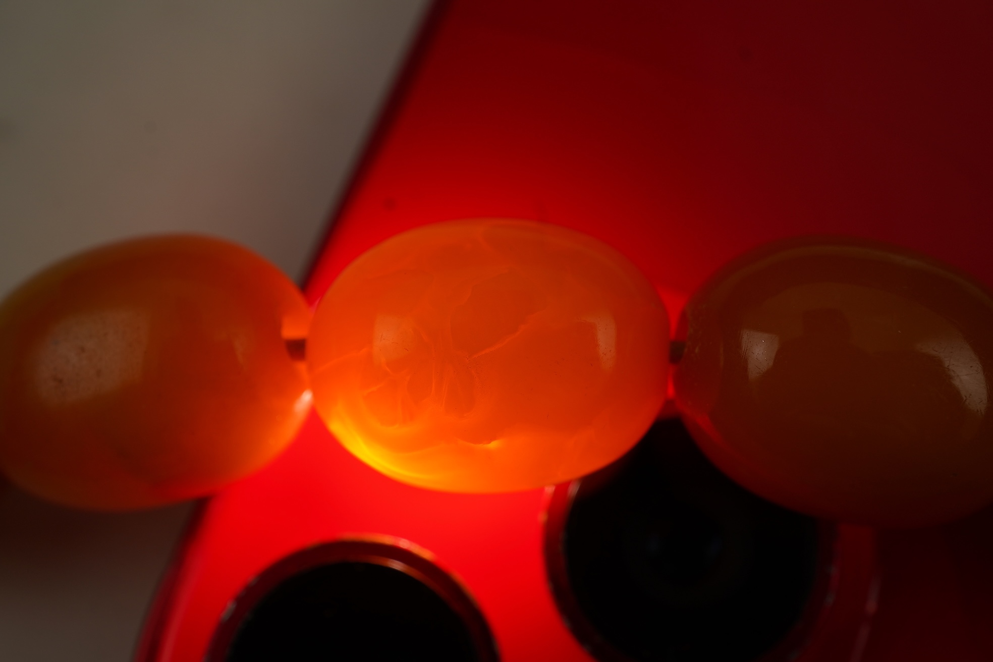 An amber necklace
